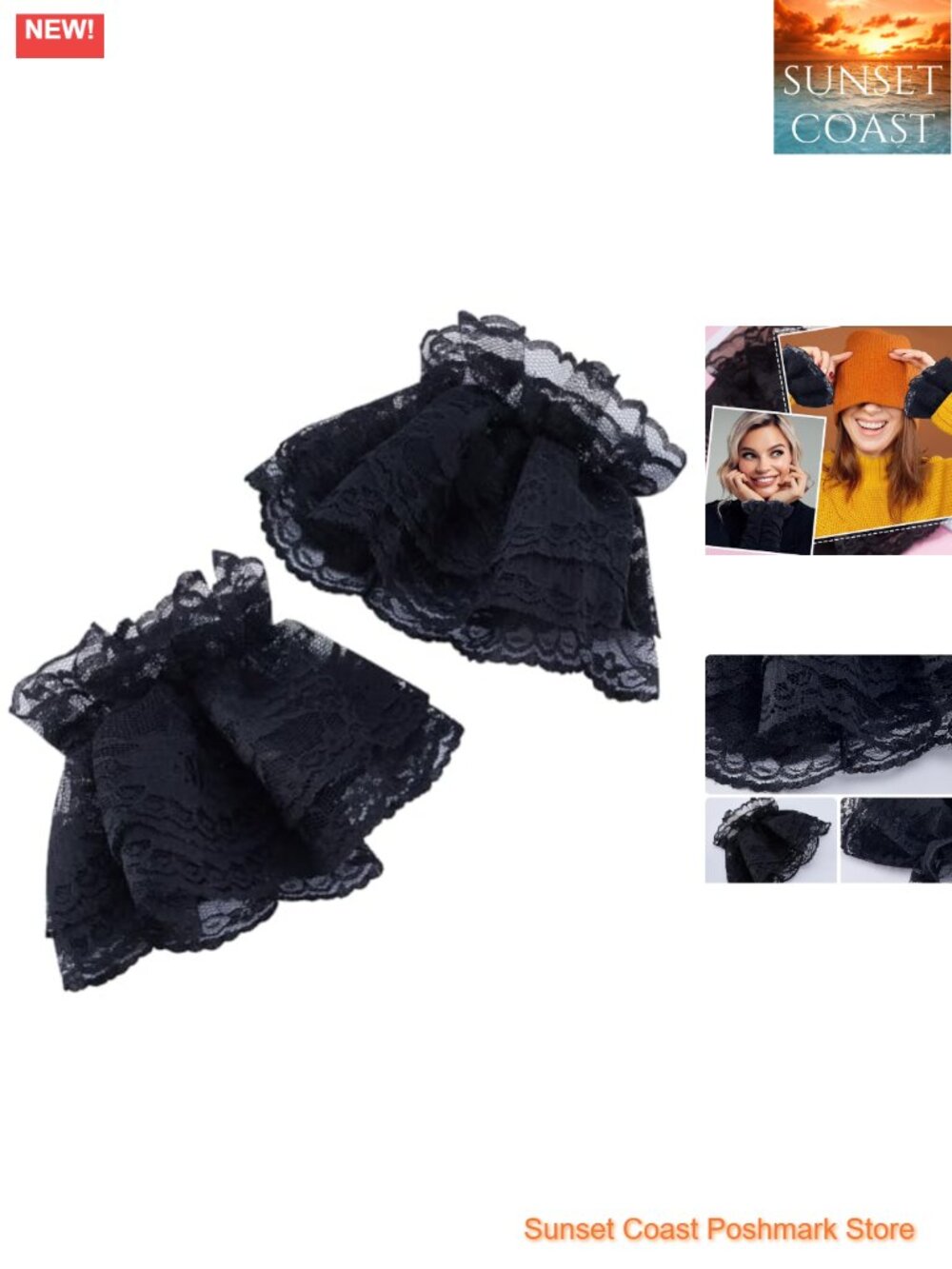Lace Cuffs Fingerless Gloves Steampunk Bridal Costume Accessory